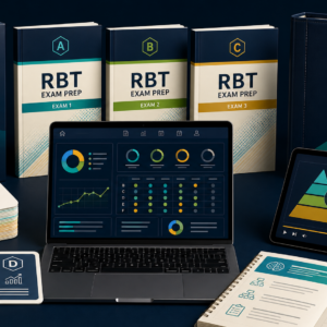 RBT learner studying with laptop and notebook