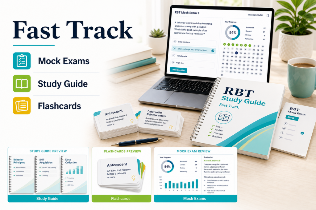 Fast Track RBT prep with mock exams, study guide, and flashcards
