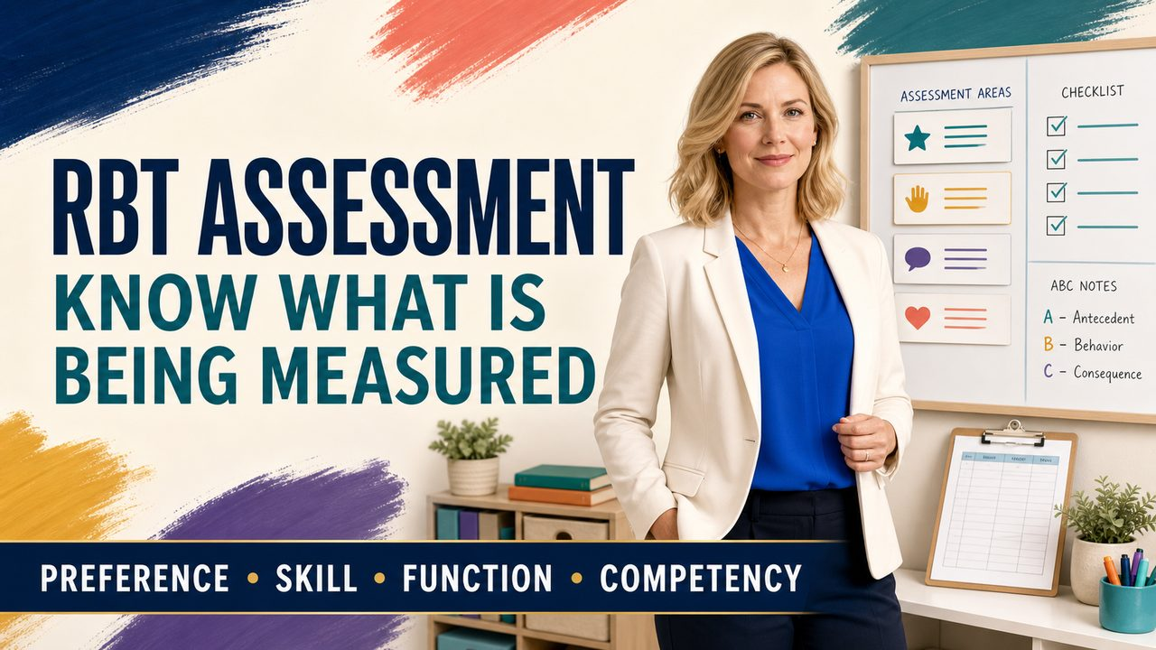 rbt assessment cover showing a white adult learner reviewing assessment types and role boundaries