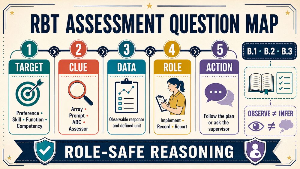 rbt assessment infographic mapping B domain clues to six RBT domains