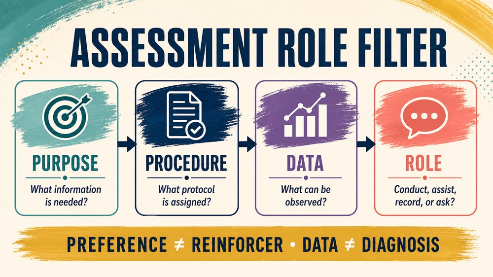 rbt assessment study guide workflow showing procedure, data, role, and supervision checks