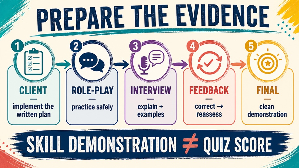 RBT competency assessment study guide PDF practice loop for client role-play and interview formats