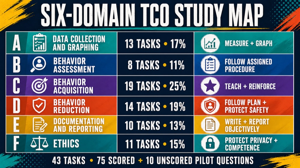 RBT competency assessment study guide six-domain TCO map