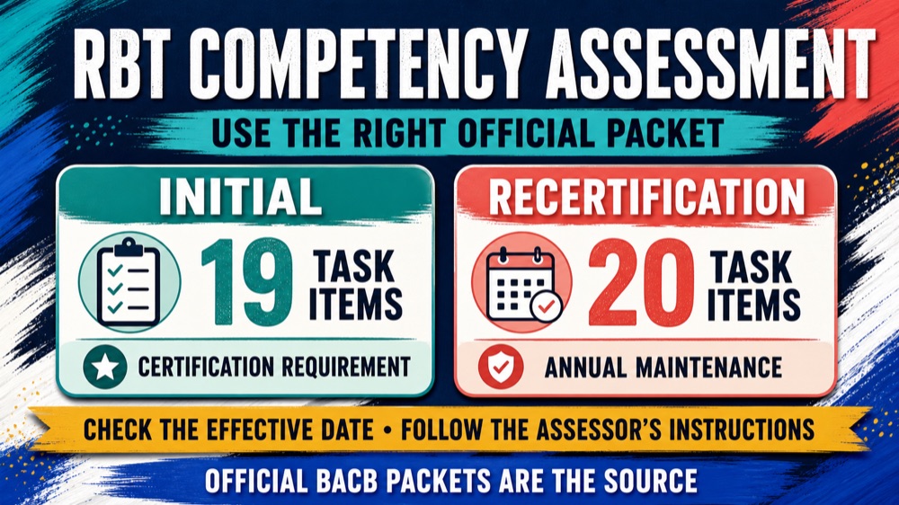 RBT competency assessment initial and recertification packet comparison
