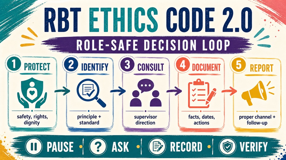 rbt ethics code 2.0 role-safe decision loop infographic