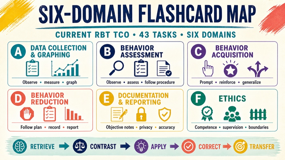 RBT exam flashcards six-domain retrieval and correction workflow