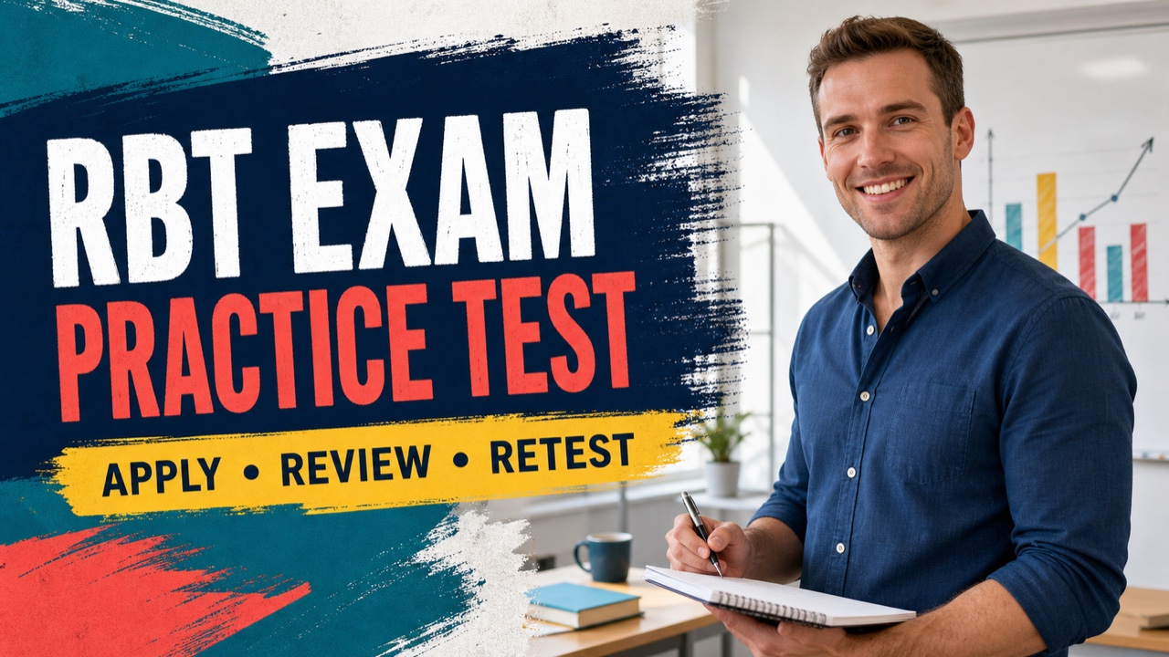 RBT exam practice test study plan with original practice questions