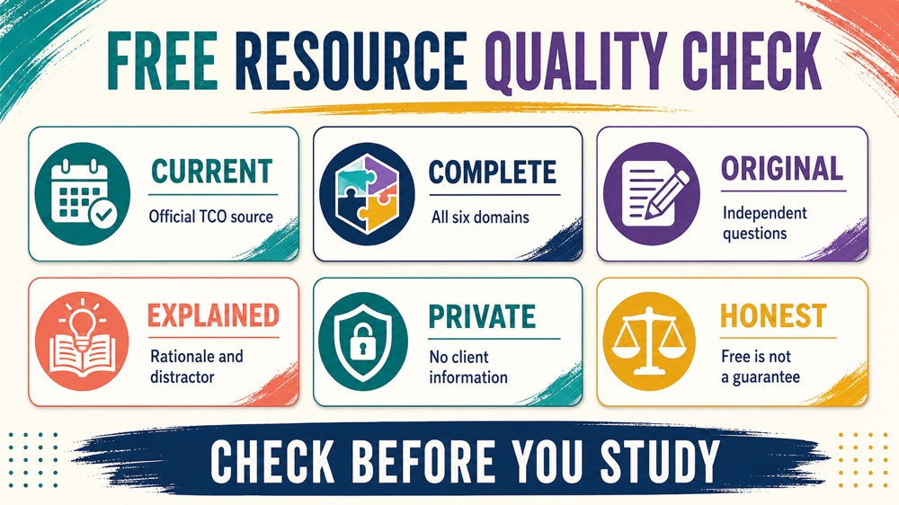rbt exam study guide free infographic showing a free-resource quality checklist