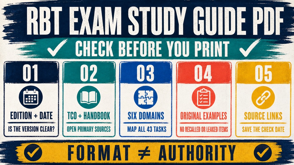 RBT exam study guide PDF freshness checklist for sources edition and study use