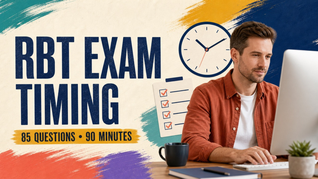 how long is the rbt exam cover showing a white adult candidate reviewing a timed computer exam