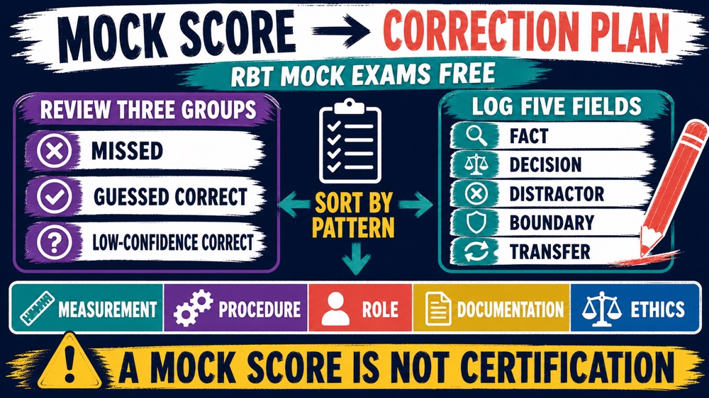 RBT mock exams free three-pass correction routine for fact decision and transfer