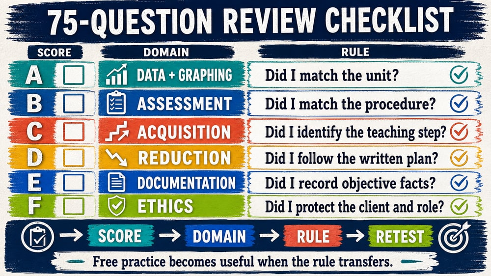 RBT practice exam 75 questions free six-domain review checklist