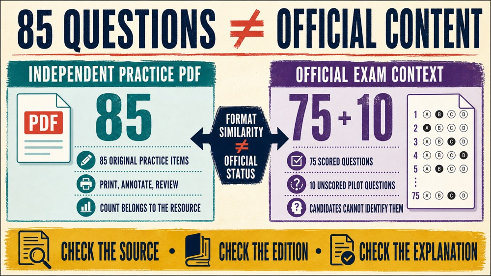 RBT practice exam 85 questions PDF audit checklist for source, scope, and explanation quality