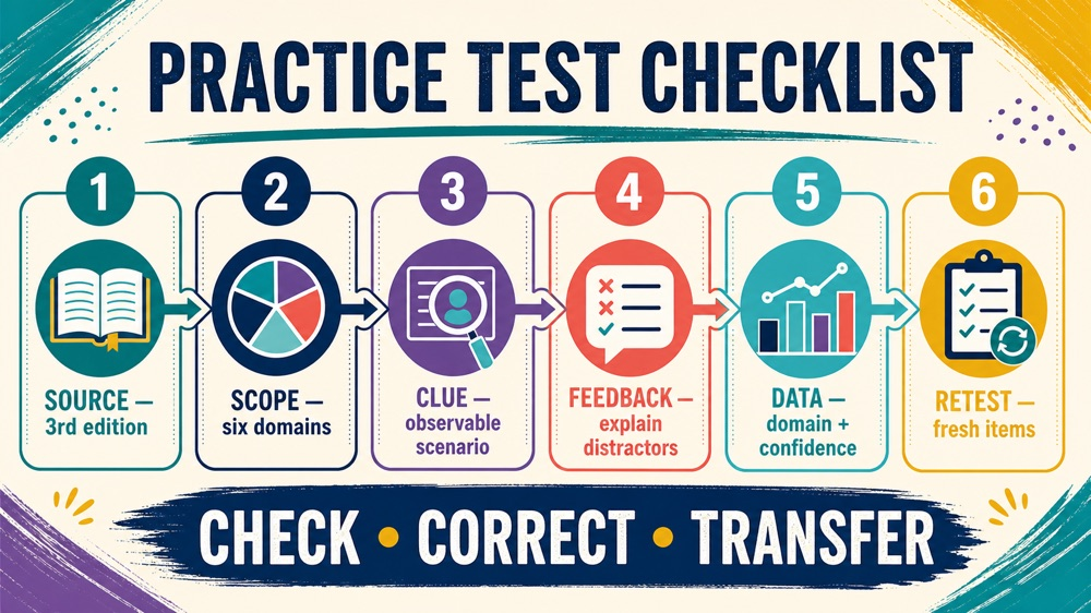 Registered behavior technician practice test quality and retest checklist infographic
