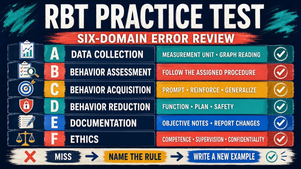 RBT practice test six-domain error review checklist