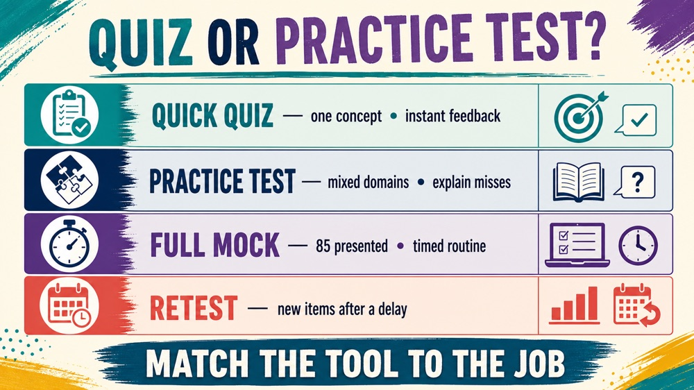 Registered behavior technician practice test format comparison infographic