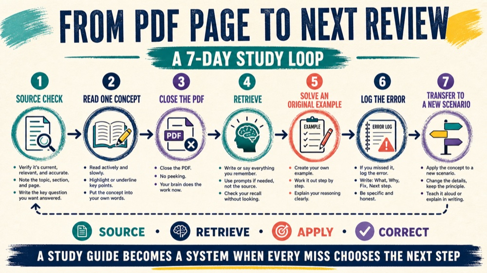 RBT study guide PDF weekly retrieval and correction workflow