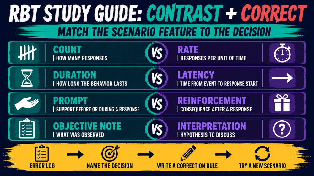 RBT study guide concept contrast and error review checklist