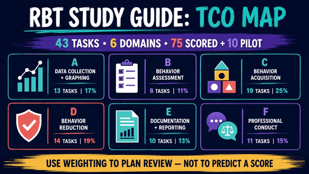 RBT study guide daily study block map for six TCO domains