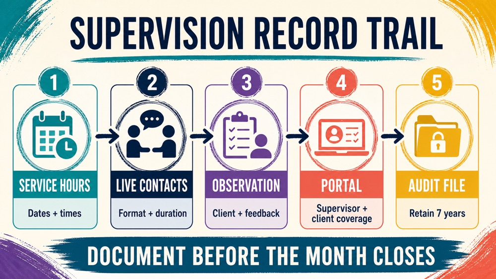 rbt supervision requirements documentation and audit checklist infographic