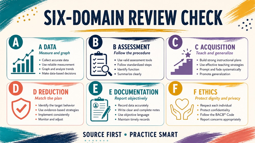 rbt test study guide infographic showing an error-review and quality checklist