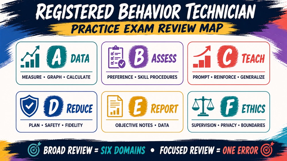 Registered behavior technician practice exam six-domain TCO map