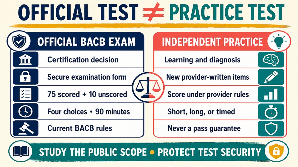 Registered behavior technician test review workflow from clue to answer, confidence, and correction