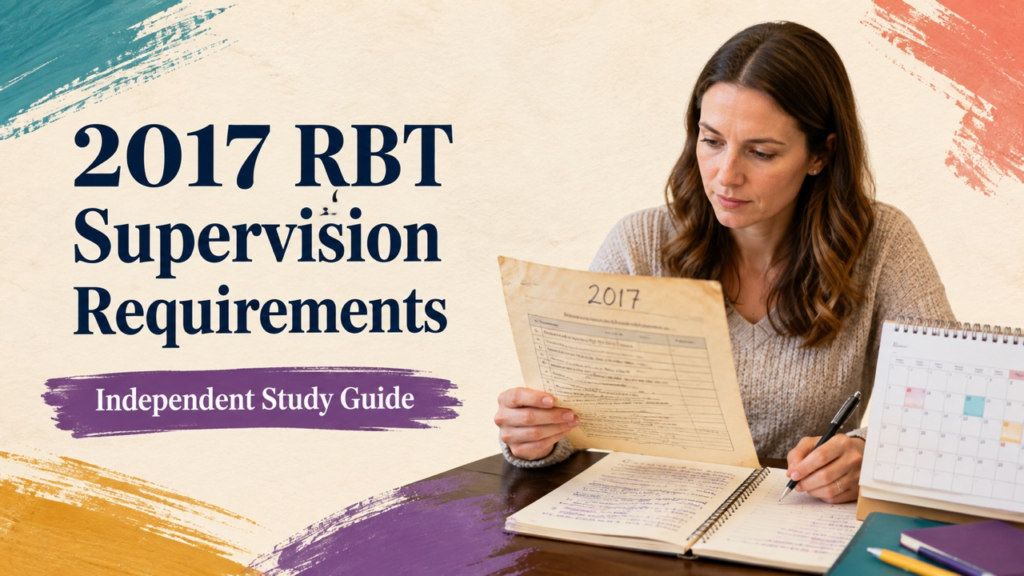 2017 rbt supervision requirements study guide with white adult RBT candidate