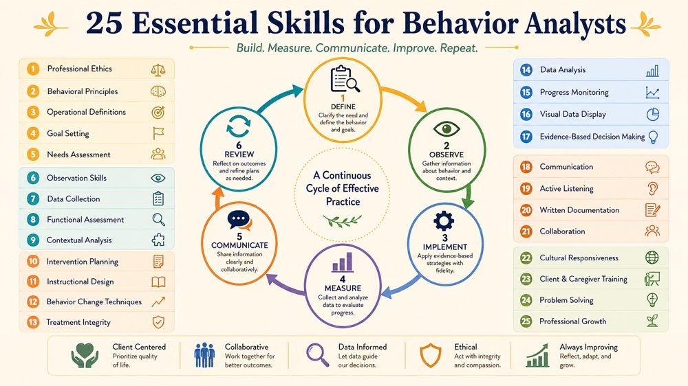 25 essential skills for behavior analysts RBT study checklist