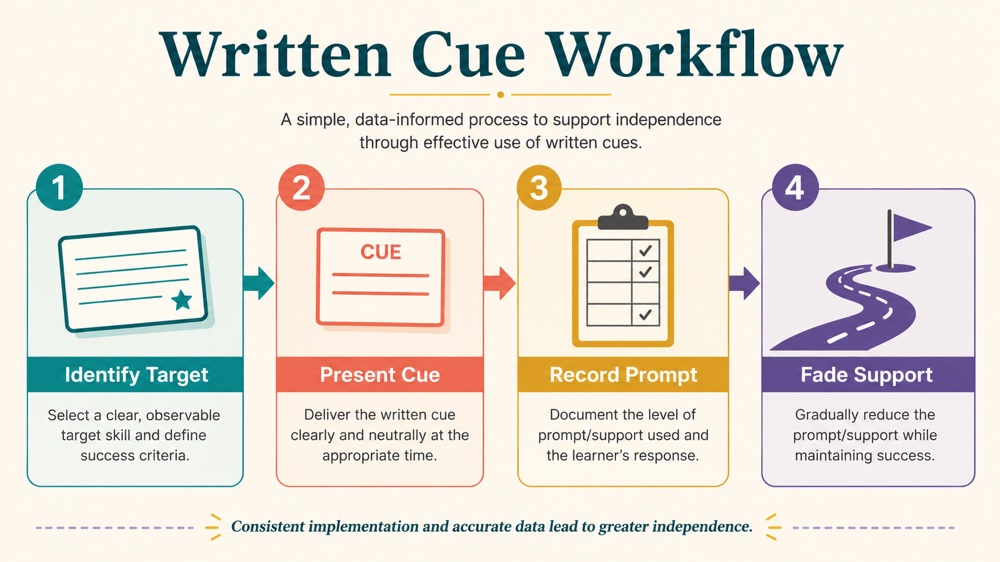 a behavior technician provides a card written cue concept map for RBT study