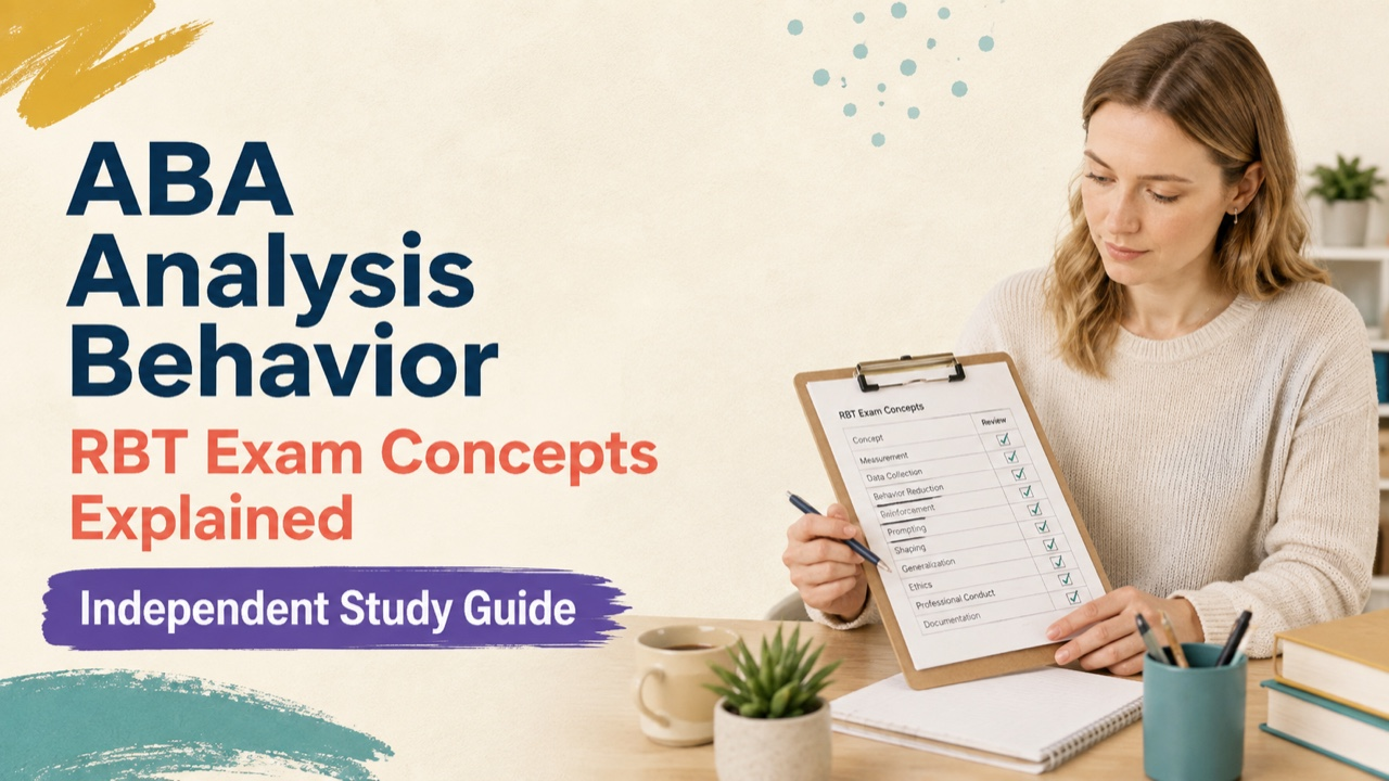 aba analysis behavior study guide with white adult RBT candidate