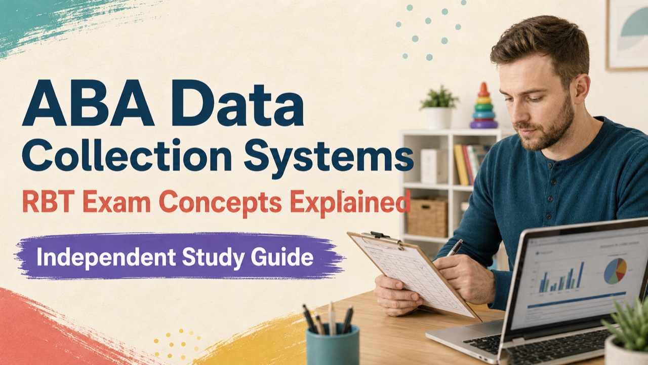 aba data collection systems study guide with white adult RBT candidate