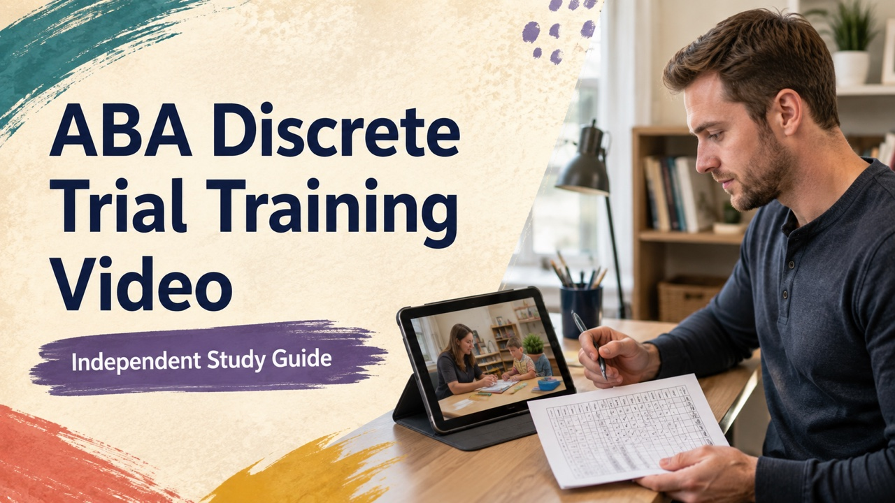 aba discrete trial training video study guide with white adult RBT candidate
