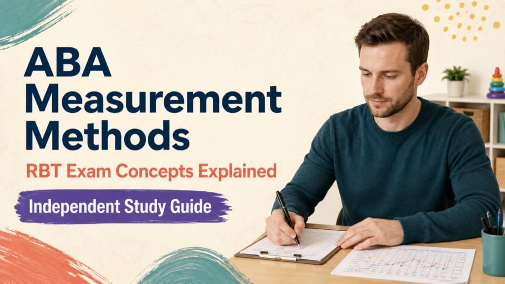 aba measurement methods study guide with white adult RBT candidate