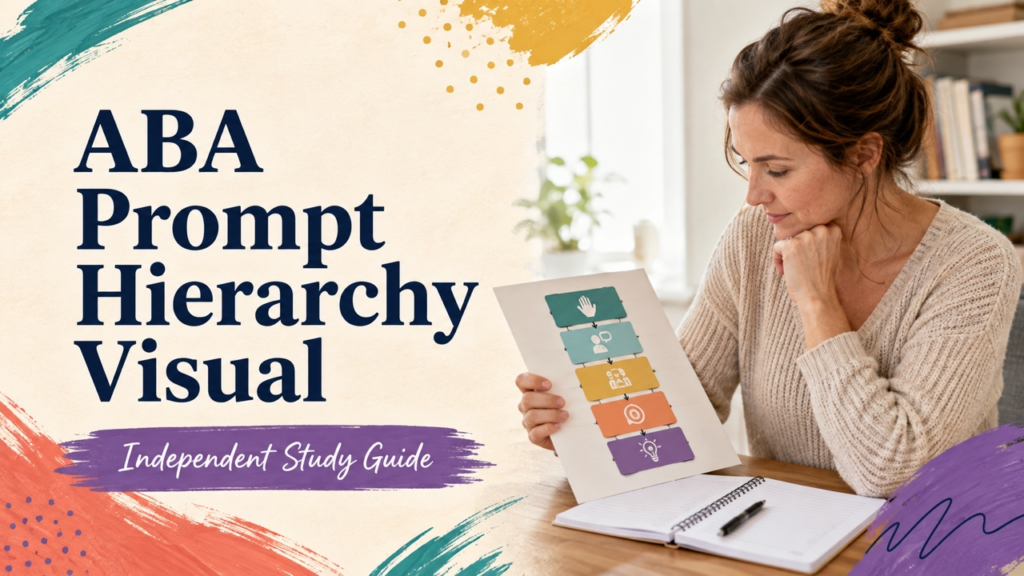aba prompt hierarchy visual study guide with white adult RBT candidate