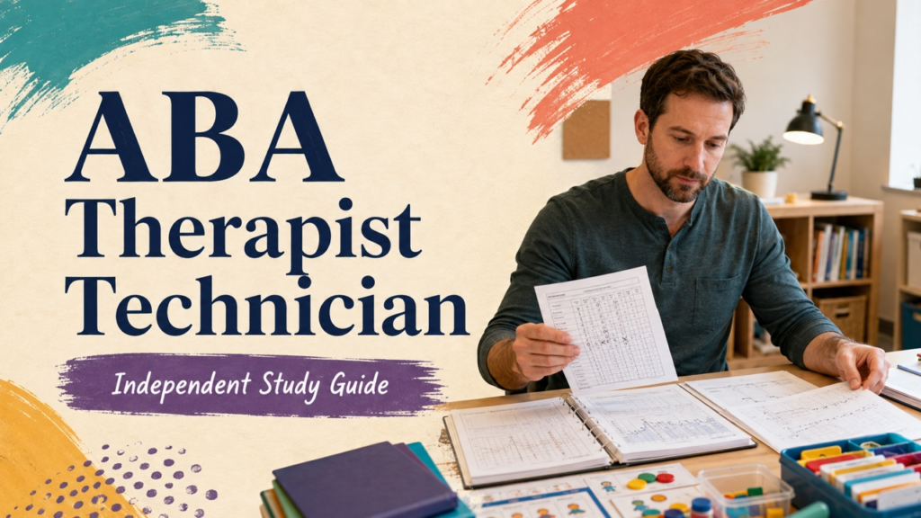 aba therapist technician study guide with white adult RBT candidate