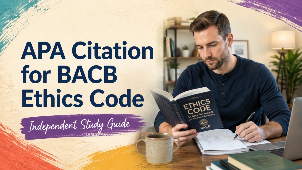 apa citation for bacb ethics code study guide with white adult RBT candidate