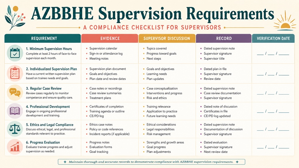 azbbhe supervision requirements RBT study checklist