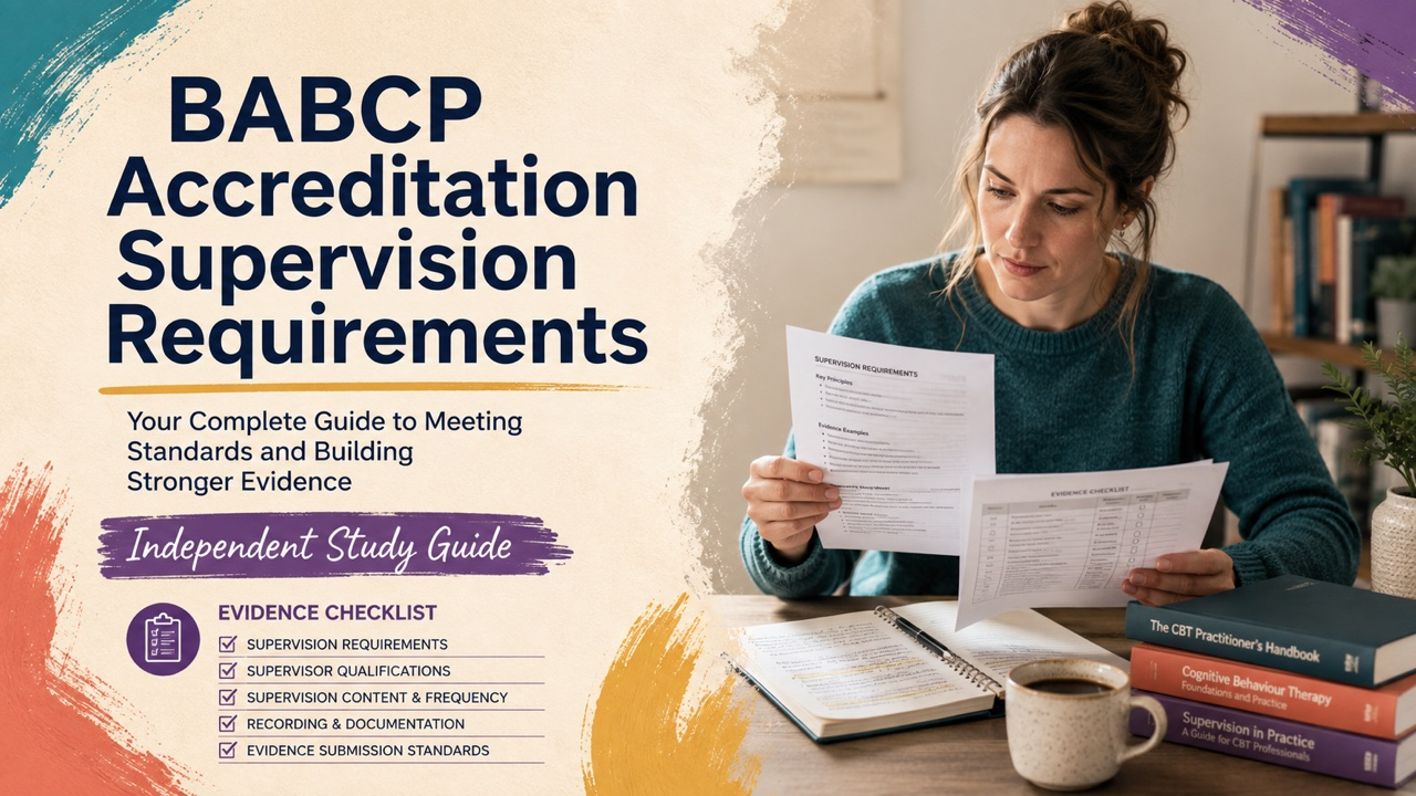babcp accreditation supervision requirements study guide with white adult RBT candidate