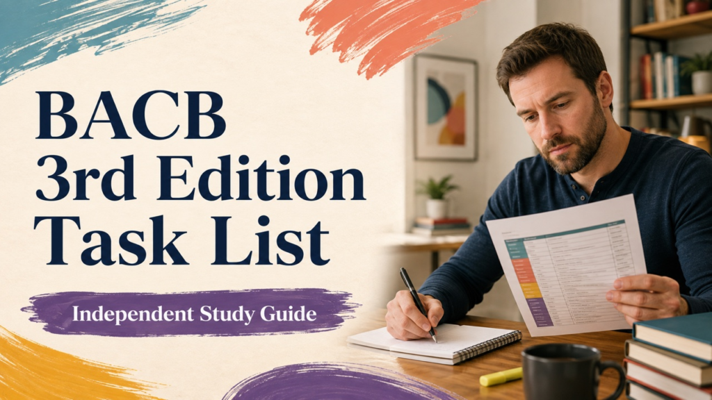 bacb 3rd edition task list study guide with white adult RBT candidate