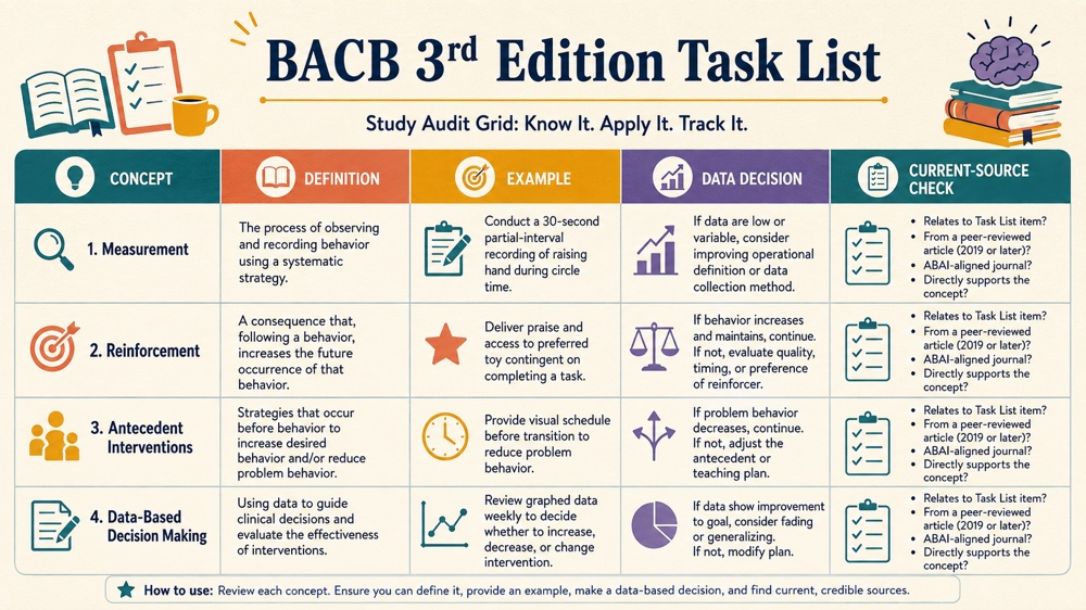 bacb 3rd edition task list RBT study checklist