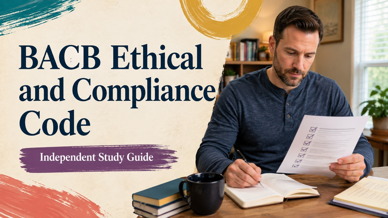 bacb ethical and compliance code study guide with white adult RBT candidate