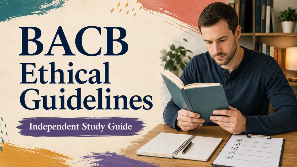 bacb ethical guidelines study guide with white adult RBT candidate