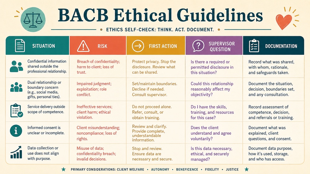 bacb ethical guidelines RBT study checklist