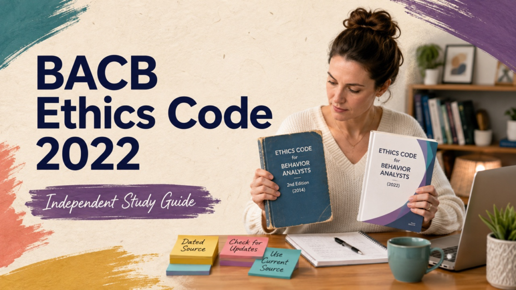 bacb ethics code 2022 study guide with white adult RBT candidate