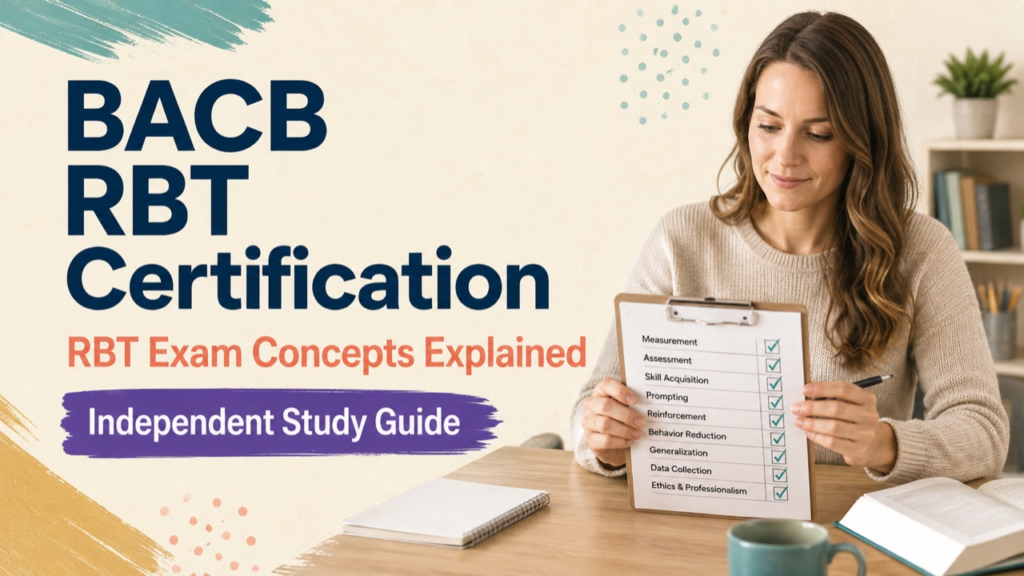 bacb rbt certification study guide with white adult RBT candidate