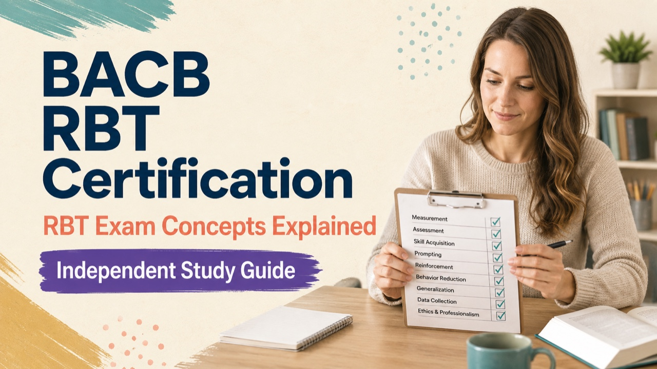 bacb rbt certification study guide with white adult RBT candidate