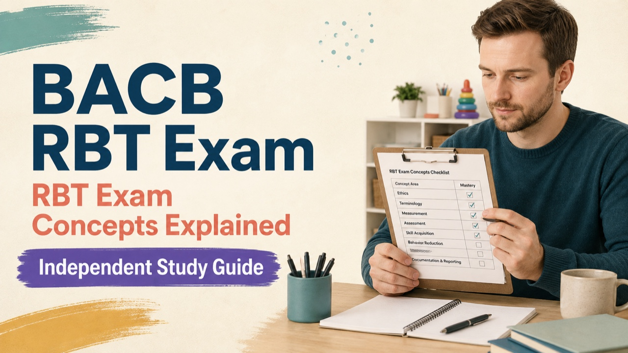 bacb rbt exam study guide with white adult RBT candidate
