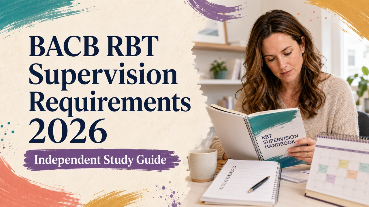 bacb rbt supervision requirements 2026 study guide with white adult RBT candidate