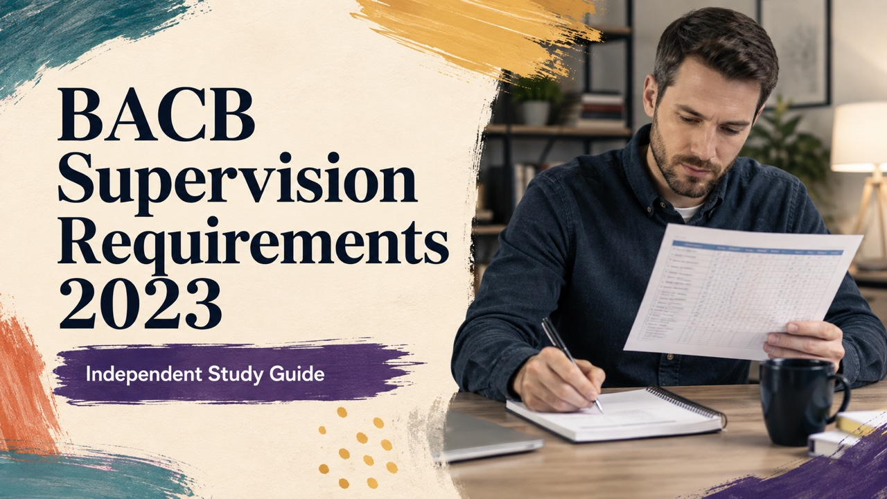 bacb supervision requirements 2023 study guide with white adult RBT candidate